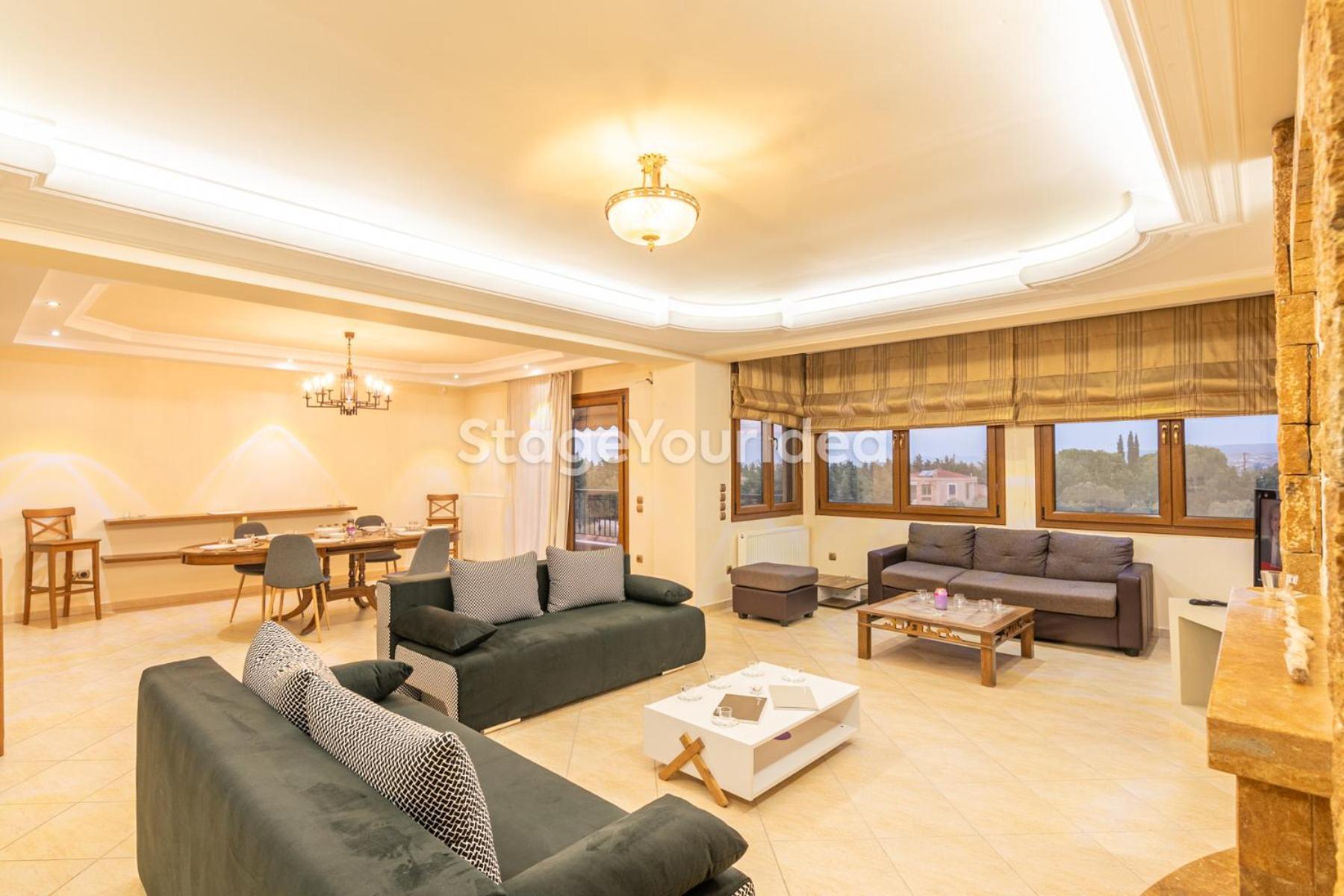 Luxury Appartment, Only 7 Minutes From Thessaloniki Airport And 15 Minutes From City Center ,For 8-23 People Also For Gatherings And Parties Neon Rysion Exteriör bild