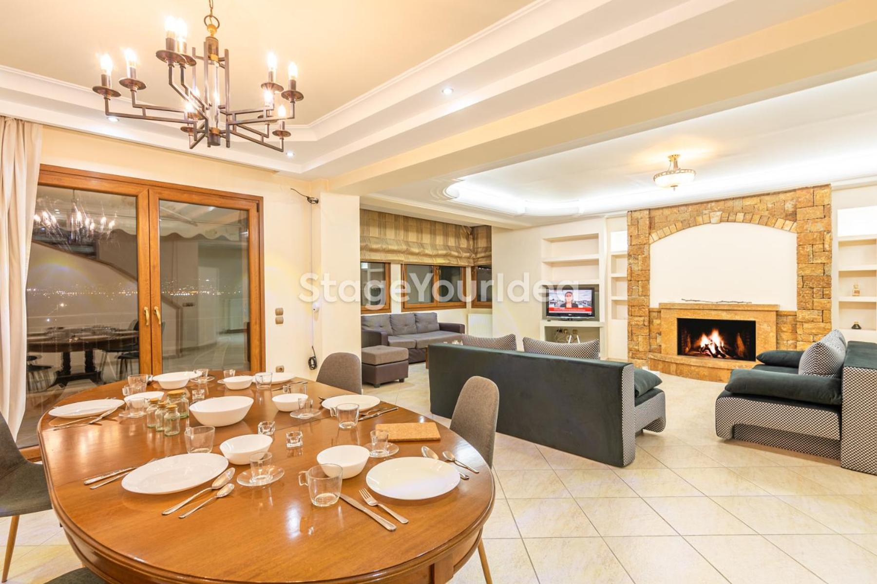 Luxury Appartment, Only 7 Minutes From Thessaloniki Airport And 15 Minutes From City Center ,For 8-23 People Also For Gatherings And Parties Neon Rysion Exteriör bild